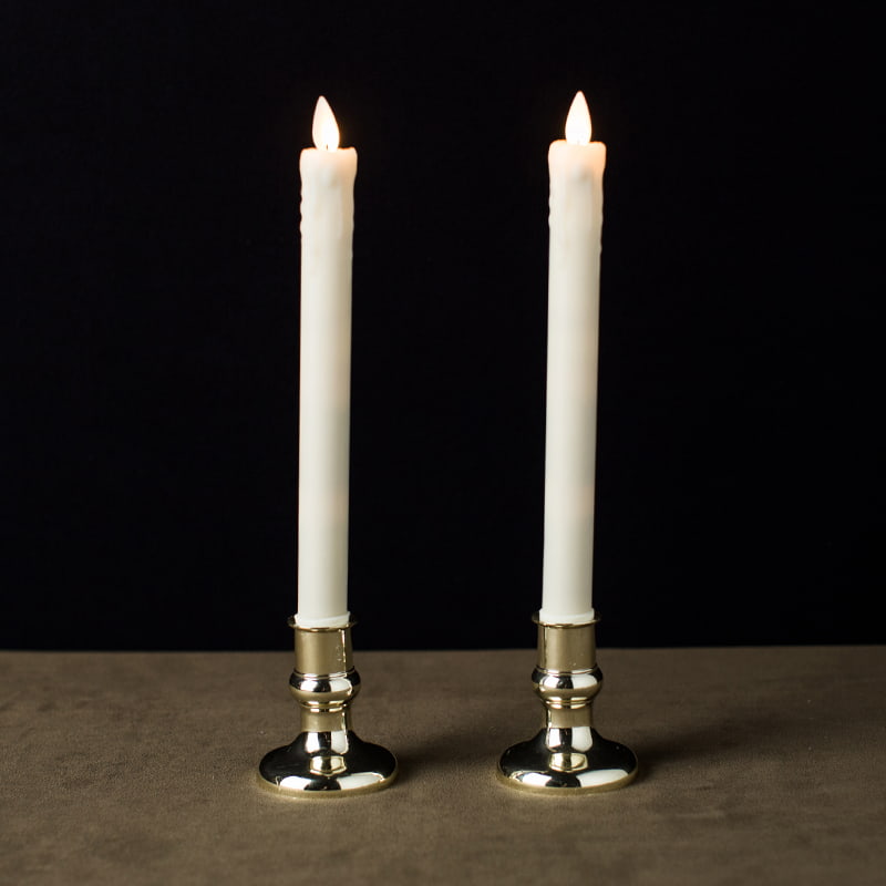 2 Pack Dripping Wax Vlamloze Taper Kaarsen