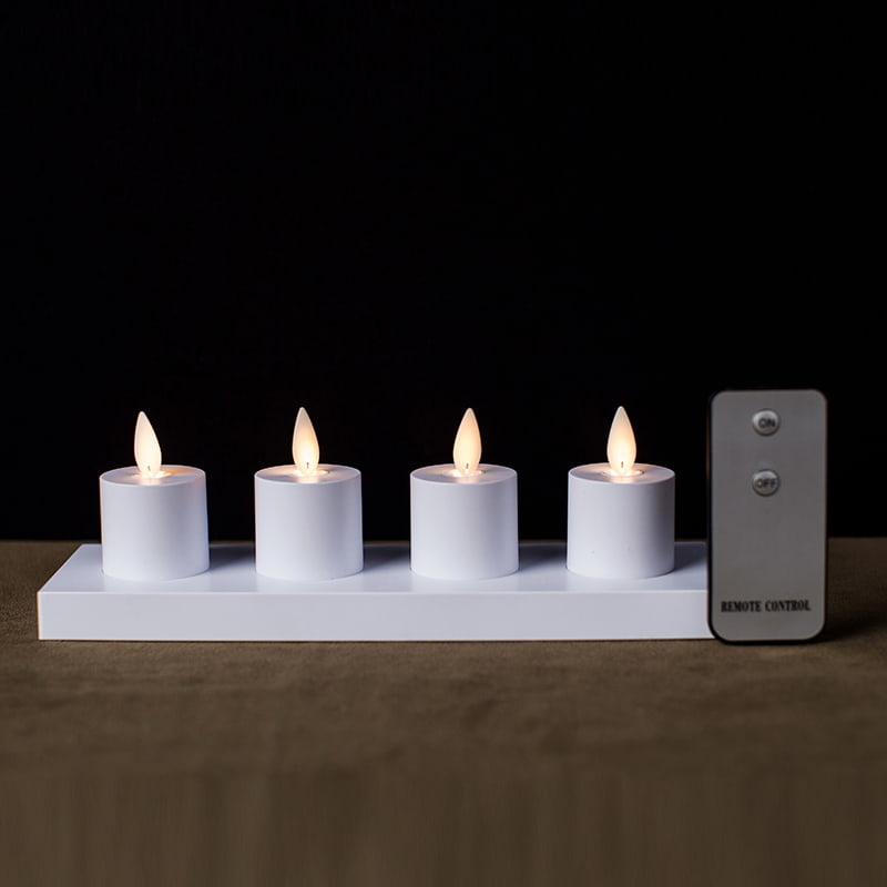 4 stuks witte inductieve oplaadbare vlamloze kaarsen
