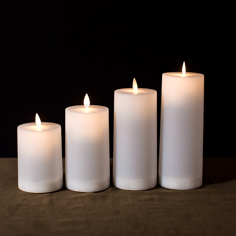 Set van 4 witte LED-kaarsen op zonne-energie