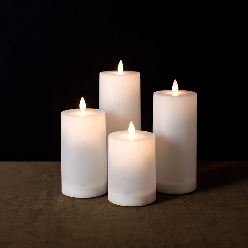 Set van 4 witte LED-kaarsen op zonne-energie