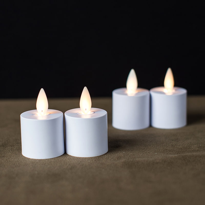 4 stuks witte inductieve oplaadbare vlamloze kaarsen