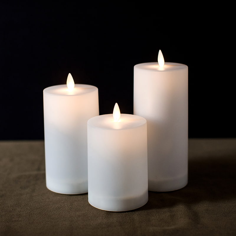 Set van 4 witte LED-kaarsen op zonne-energie
