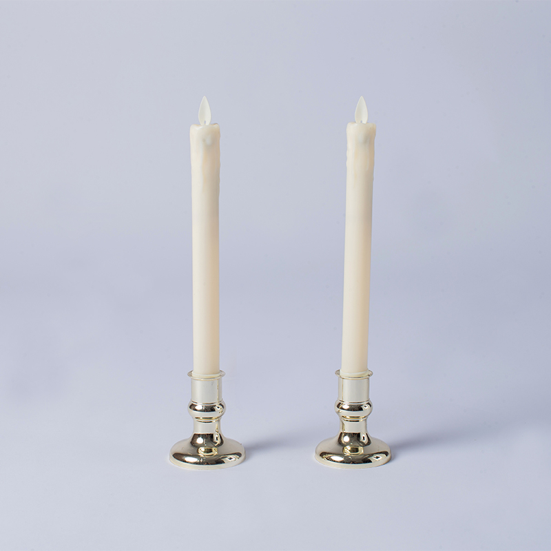 2 Pack Dripping Wax Vlamloze Taper Kaarsen