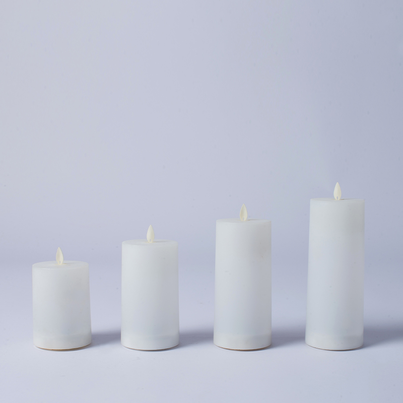 Set van 4 witte LED-kaarsen op zonne-energie