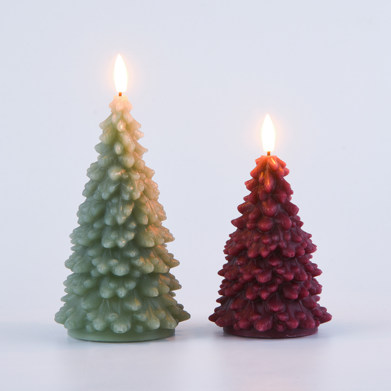 Groene kerstboomkaars op batterijen Groene kerstboomkaars op batterijen