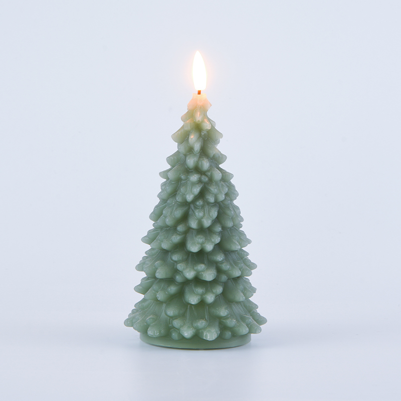 Groene kerstboomkaars op batterijen Groene kerstboomkaars op batterijen